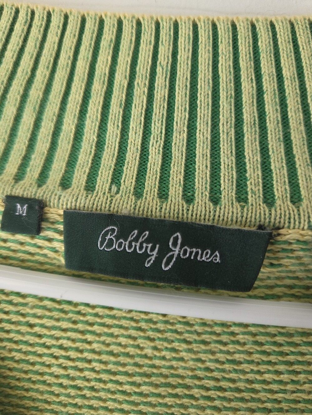 Bobby Jones 100% Peruvian Pima Cotton Medium Men's Sweater VNeck Green Golf - Picture 10 of 10